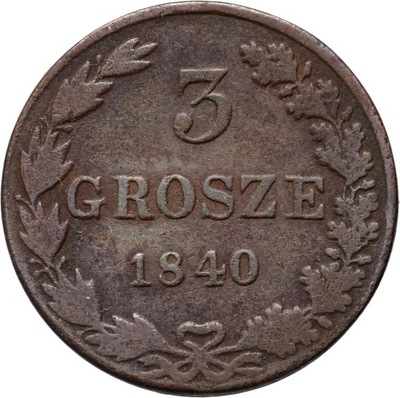 Królestwo Polskie Zabór Rosyjski, 3 grosze 1840 MW