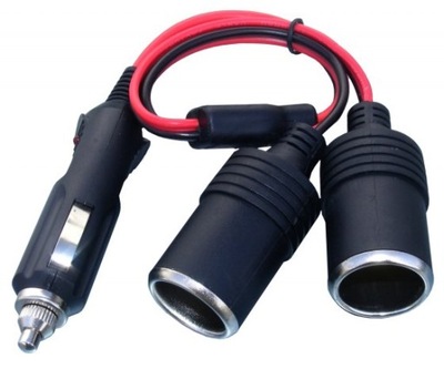 Rozgałęziacz прикуривателя автомобильный с кабель x2 фото №1