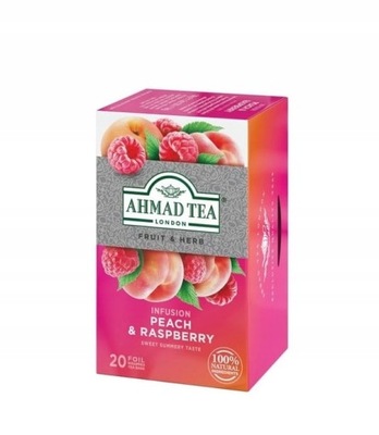 Ahmad Tea Peach Raspberry herbata 20 torebek