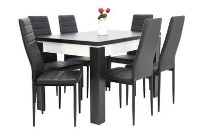stoły z krzesłami, 6 krzeseł, rozkładane stoły