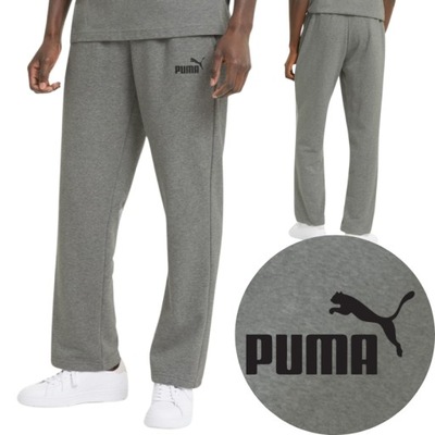 PUMA SPODNIE DRESOWE SPORTOWE MĘSKIE LUŹNE Z BAWEŁNĄ BASIC Z LOGO r. L