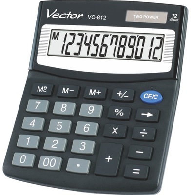Kalkulator biurowy Vector VC-812 czarny