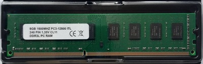 PAMIĘĆ RAM 8GB 1600MHZ DIMM DDR3L 1,35V