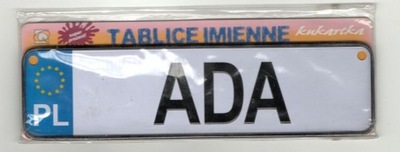 ADA mini Tablica Rejestracyjna Imienna metal