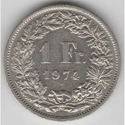 1 Franc frank 1974 Szwajcaria mennica Berno