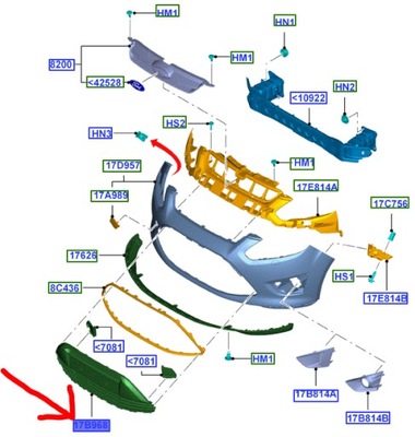 Решётка радиатора решётка радиатора бампера перед ford c-max mk2 2014-15 фото №1