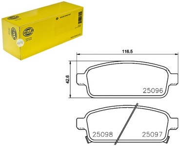 КОМПЛЕКТ - КОМПЛЕКТ КОЛОДОК ШАЛЬМІВНИХ HELLA 1340857