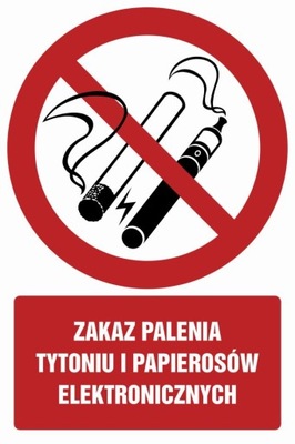 Znak PCV Zakaz palenia tytoniu 10x15