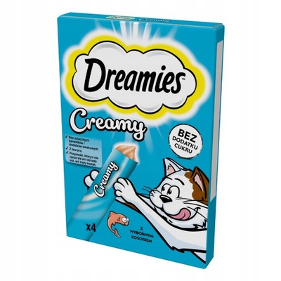 DREAMIES Creamy Przysmak dla kota Łosoś 4x10g