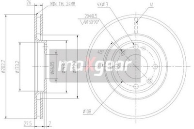 MAXGEAR 19-0807SPORT ДИСК ГАЛЬМІВНИЙ