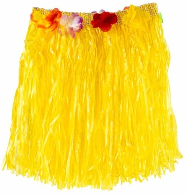 Spódnica hawajska spódniczka żółta z kwiatami