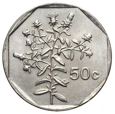 Malta - moneta - 50 Centów 1991 - Stan MENNICZY - UNC