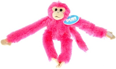 Maskotka Małpka z rzepami różowa - 28cm