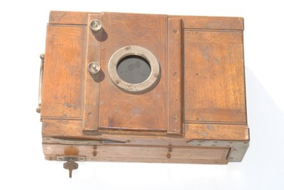 Stary aparat drewniany antyk zabytek kolekcjonersk