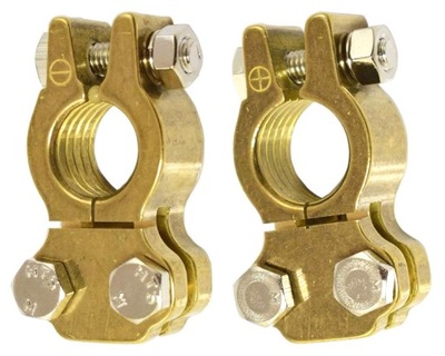 Клеми акумулятор plus мінус клеми mosiężna супорт акумулятор набір фото №1