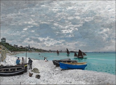 The beach at sainte adresse, Claude Monet - plakat