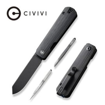 Nóż składany Civivi Sendy Black G10, Black Stonewashed Nitro-V by