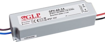 Zasilacz LED GLP 60W 24V 2,5A hermetyczny IP67