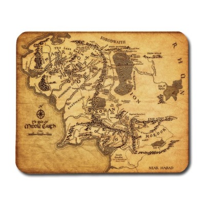 Middle Earth Map Podkładka pod mysz