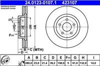 ATE DISCO DE FRENADO PARTE DELANTERA 280X23 V CHRYSLER PT CRUISER 00-  