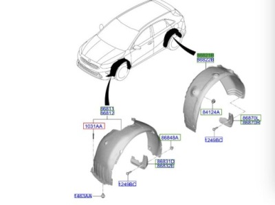 Підкрилок лівий задній kia proceed 20-25 фото №1