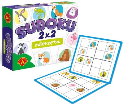 Gra planszowa Sudoku 2x2 zwierzęta układanka