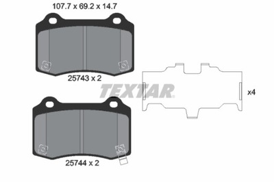 PADS BRAKE TEXTAR 2574301  