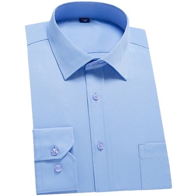 MD niebieska gładka męska koszula guziki | 45