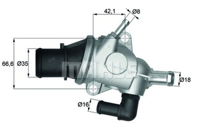 MAHLE TI 125 88 ТЕРМОСТАТ, СЕРЕДИНА ОХОЛОДЖУЮЧА