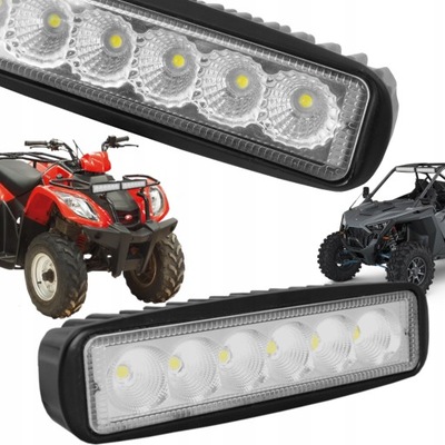 2 VIENETAI SKYDELIS ŽIBINTAS HALOGENAS LED ATV OFF-ROAD 18W 