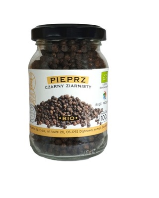 Pieprz czarny ziarnisty bezglutenowy BIO 100 g - Pięć Przemian