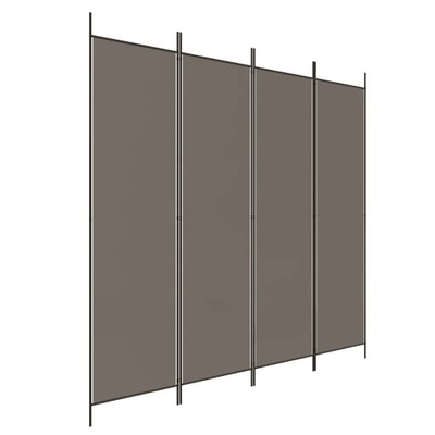 vidaXL Parawan 4-panelowy, antracytowy, 698x180 cm, tkanina