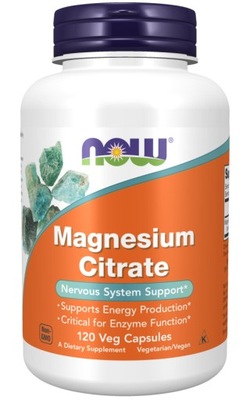 NOW Foods Cytrynian Magnezu Magnesium Citrate Skurcze 133mg 40 porcji 120k