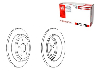 DISCOS DE FRENADO 2 PIEZAS PARTE TRASERA CITROEN C-CROSSER DODGE CALIBER JEEP  