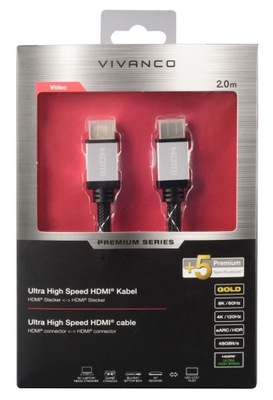 HDMI-HDMI 2m 10K 2.1 eARC 7860x7320p Nowość Vivanco Sklep W-wa