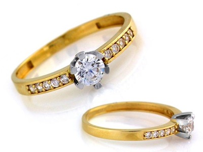 Złoty pierścionek zaręczynowy LOVE pr 585