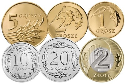 Komplet monet obiegowych 2007 r. UNC 6 sztuk