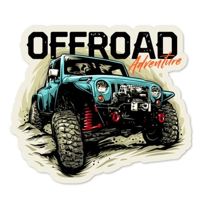 Naklejka na auto Off Road Adventure Jeep Wrangler