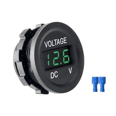 12V/24V DIODO LUMINOSO LED DIGITAL VOLTMETER ROUND PANEL WATERPROOF VOLTAGE GAUGE M~81329  