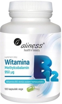 ALINESS VITAMIN B12 B-12 METYLKOBALAMIN 100 kaps. Oslabenie organizmu