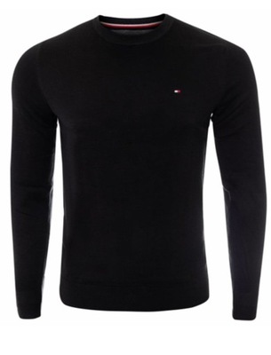 Sweter Tommy Hilfiger klasyk C-neck czarny r. XXL