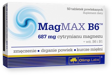 OLIMP LABORATORIES MAGMAX B6 WITAMINA B6 B1 MAGNEZ ZMĘCZENIE 50 TABLETEK