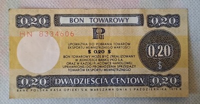 20 centów 1979 bon towarowy Pewex seria HN