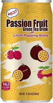Herbata Zielona Marakuja Liczi Bubble Tea 340ml