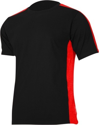 KOSZULKA T-SHIRT 180G/M2, CZARNO-CZERW., "M