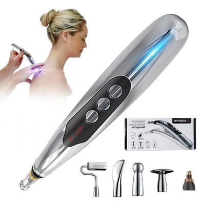 USB PIÓRO DO MASAŻU MERIDIAN AKUPUNKTURA BEZ IGIEŁ Z 5 GŁOWICAMI MASUJĄCY