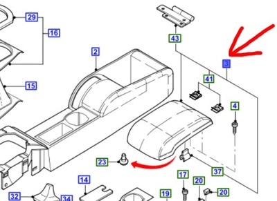 Подлокотник ford mondeo mk3 2003-2007 1339905 оригинальный номер фото №1