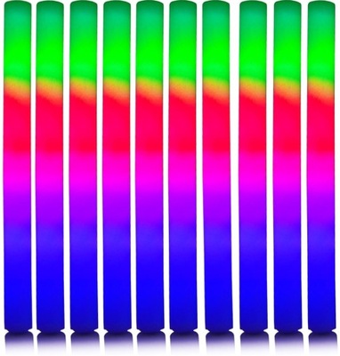 PAŁKA PIANKOWA ŚWIECĄCA LED MIECZ ŚWIETLNY PAŁKI LED NA STÓDNIÓWKA 10szt