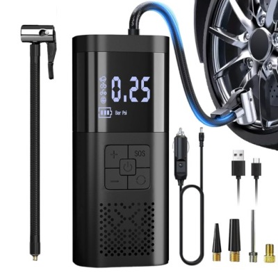 BEZPRZEWODOWA POMPKA ELEKTRYCZNA KOMPRESOR SAMOCHODOWY PRZENOŚNY 12V