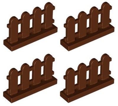 LEGO płotek barierka brązowy 1x4x2 4 szt 33303